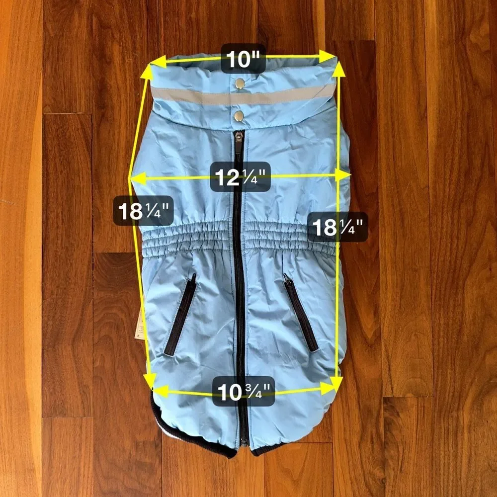 Norbi Blue Quilted Dog Jacket with Harness Sz XL NWT